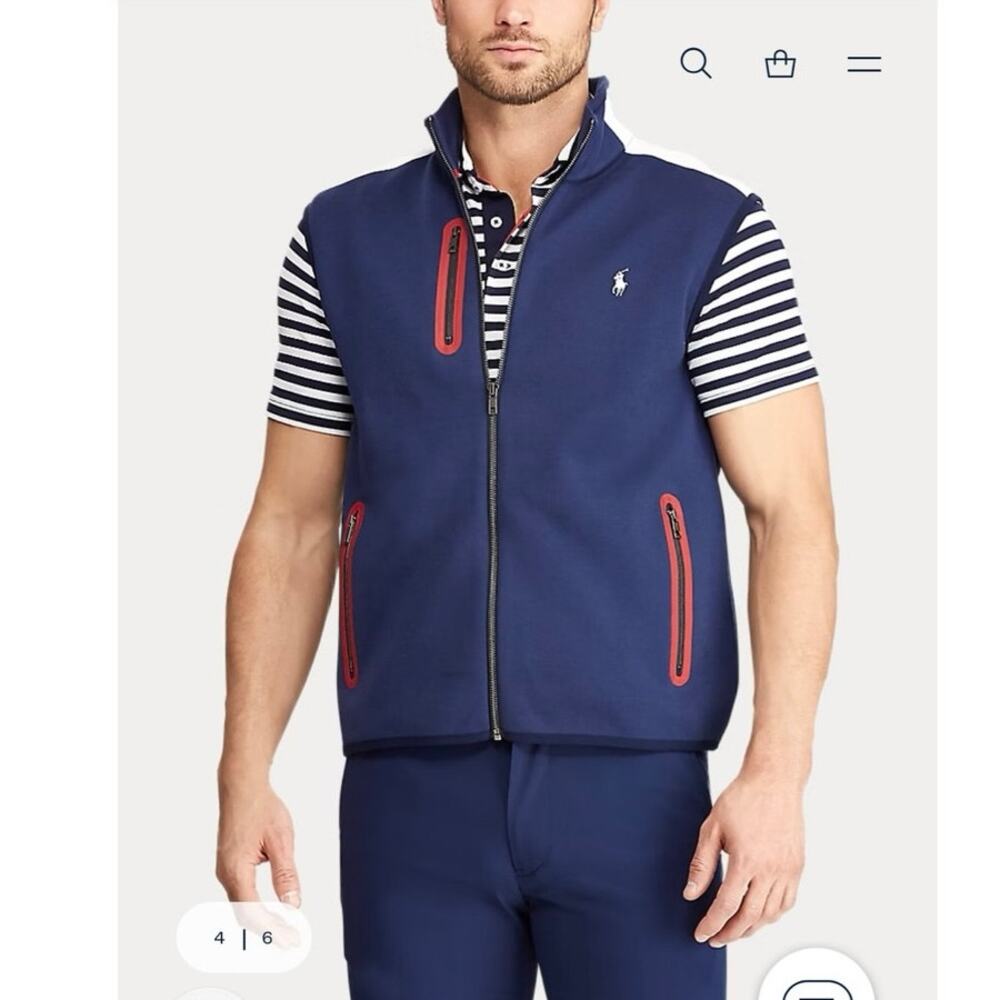 Polo Ralph Lauren Polo Golf x Justin Thomas Vest Navy Blue Men’s SIZE LRG